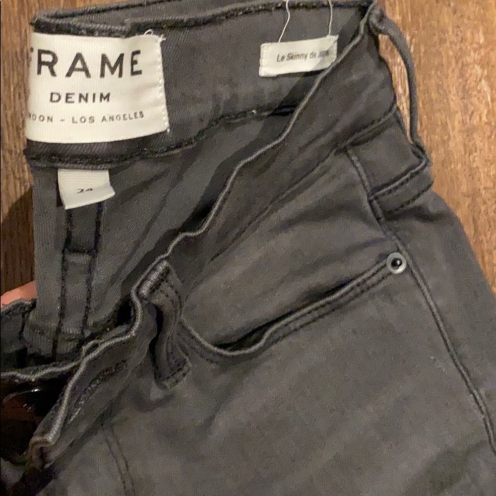 Gray distressed Frame Skinny Jeans - Picture 2 of 2